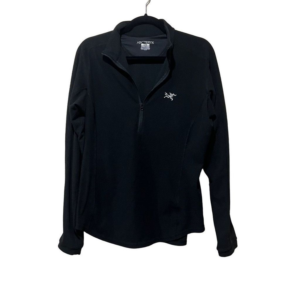 Arc’teryx black micro waffle knit fleece  zip Womens Sz L